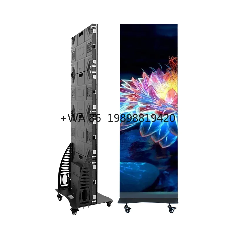 Customizable Portable Indoor P2.5 Full-Color Digital LED Display Screen Battery-Powered LED Poster for Advertising