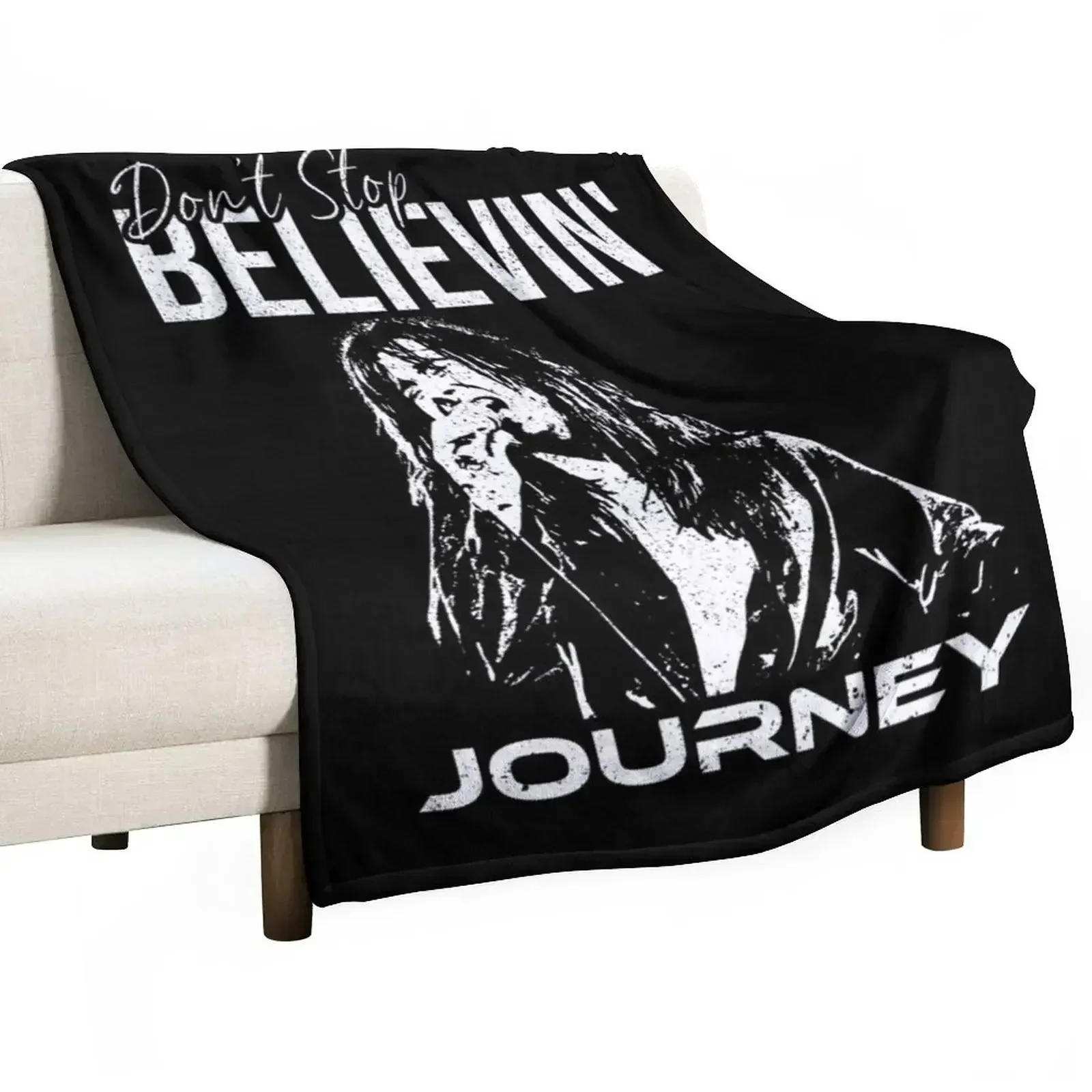 Steve Perry of Journey The Band Don't Stop Believin' Design 5 (with grunge/distressed texture) Throw Blanket