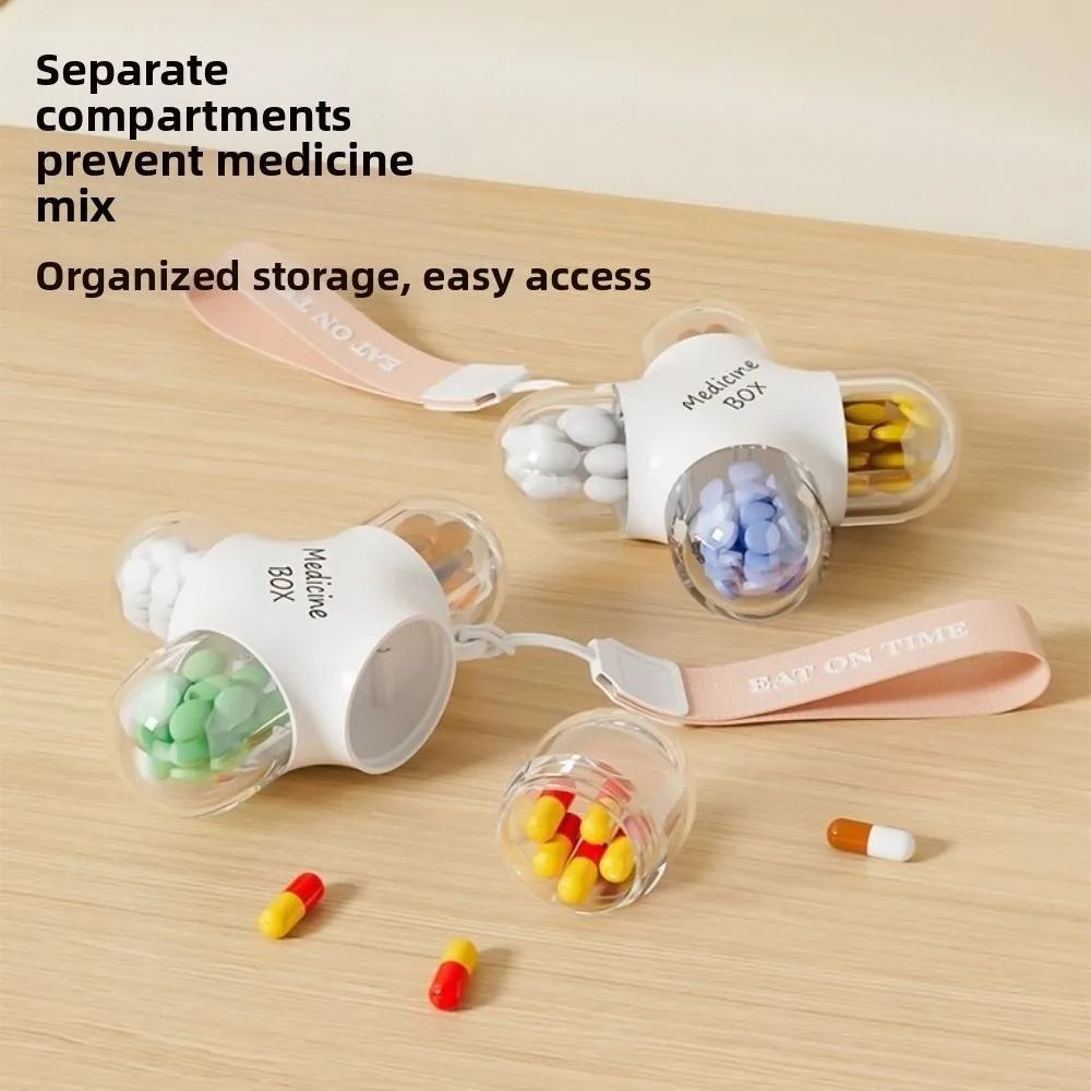 

Waterproof Weekly Pill Box Convenient Portable Mini Pill Box with Pendent Transparent Travel Pill Case Daily Use