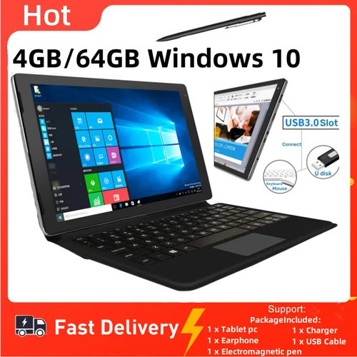 분리형 키보드가 있는 2-in-1 Windows 태블릿 PC, Y01 HDMI 호환, 1920×1200 IPS, 4GB RAM, 64GB ROM, 10.1 인치, 64 비트  Best5