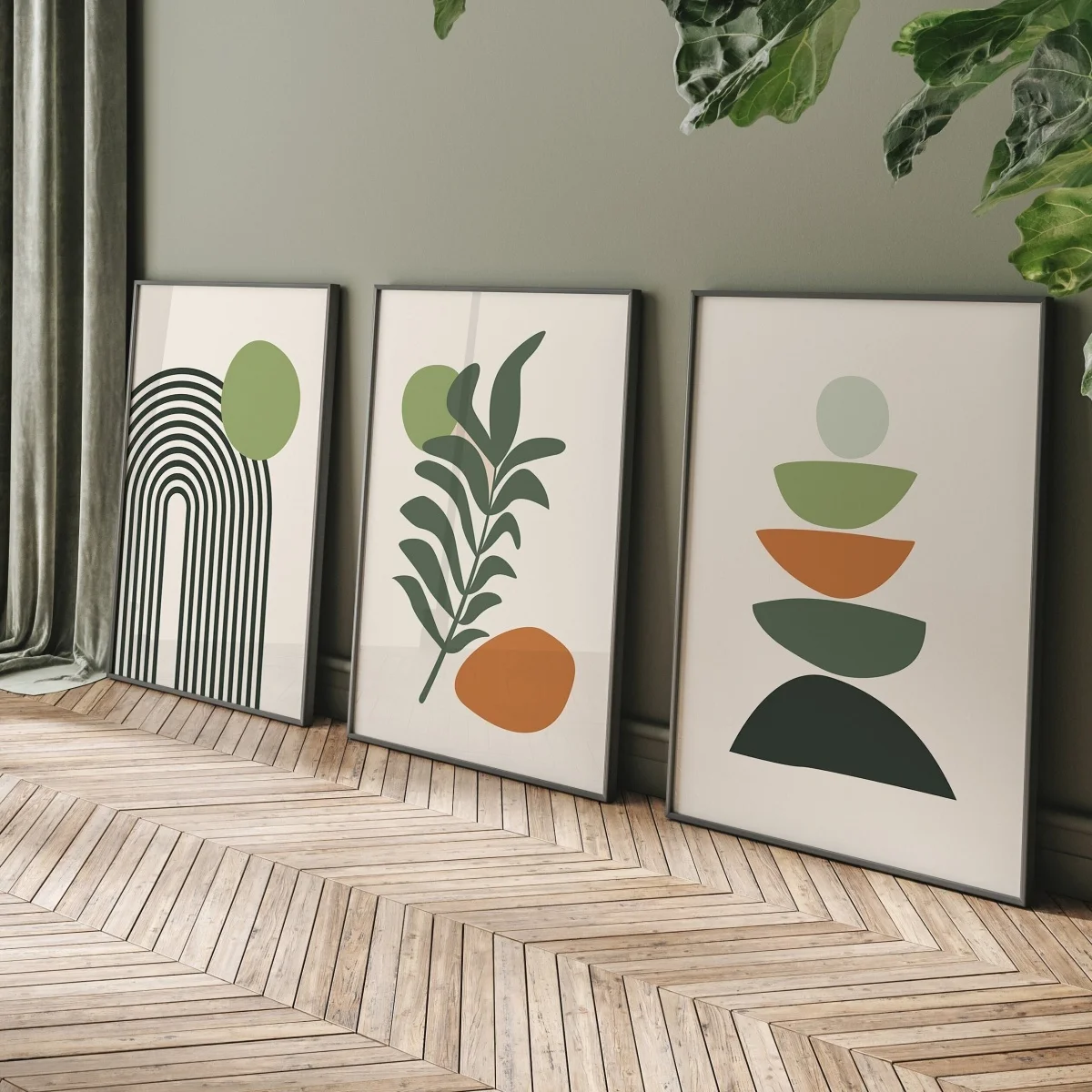 3pcs/set Boho Geometric Abstract Canvas Print Poster Modern Scandi Minimalism Art Prints Bedroom Wall Art Home Decor Art Post
