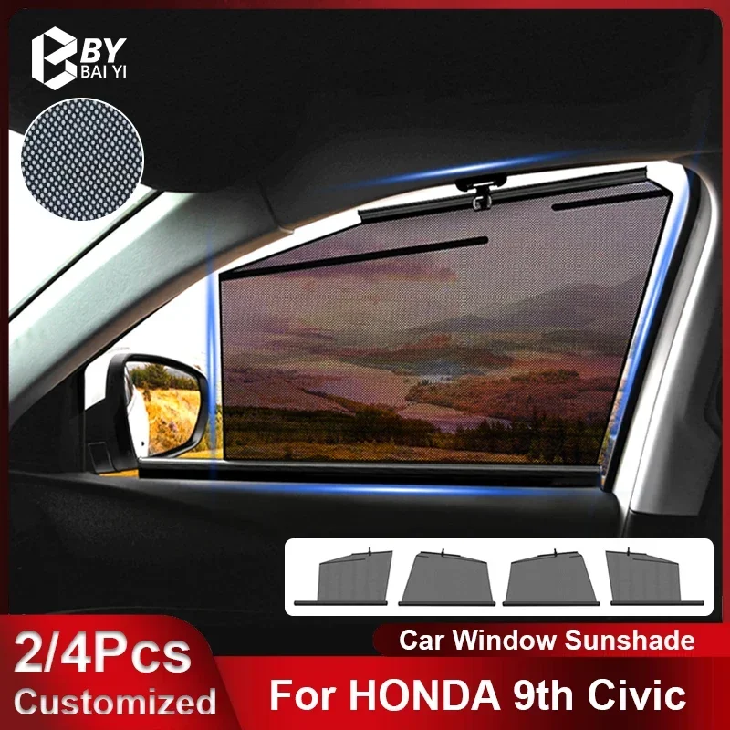 

For HONDA 9th Civic 2012-2015 Car Lifting Window Sunshade Auto Lifting Sun Shades Customizable Front Rear Windshield Protect