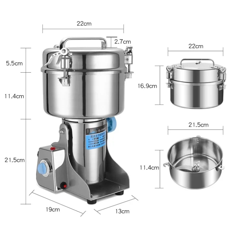 

220V/4200W Grain Spice Coffee Grinder Household Universal Cereals Grinder ZT-2500A Medicinal Material Crusher