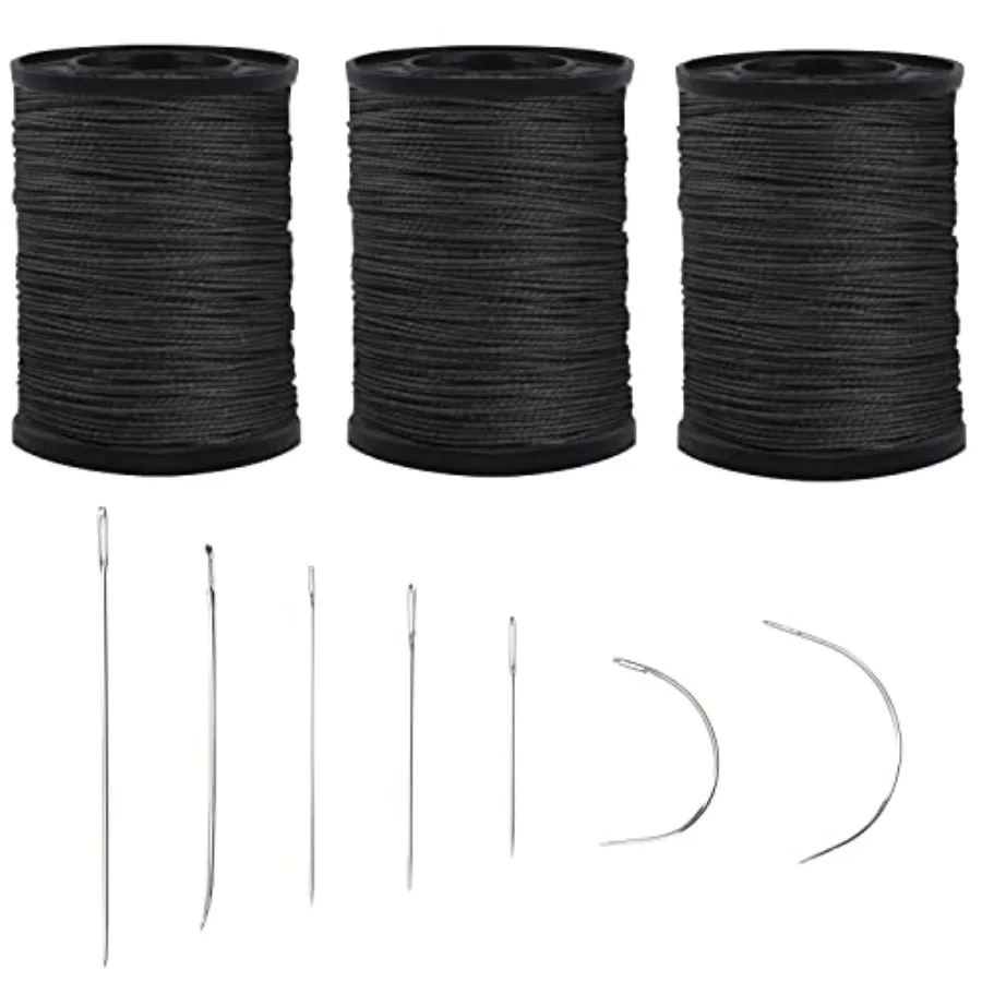

Extra Strong Upholstery Repair Sewing Thread Kit and Heavy Duty Household Hand Needles, Including 7 Styles of Leather Canvas Se