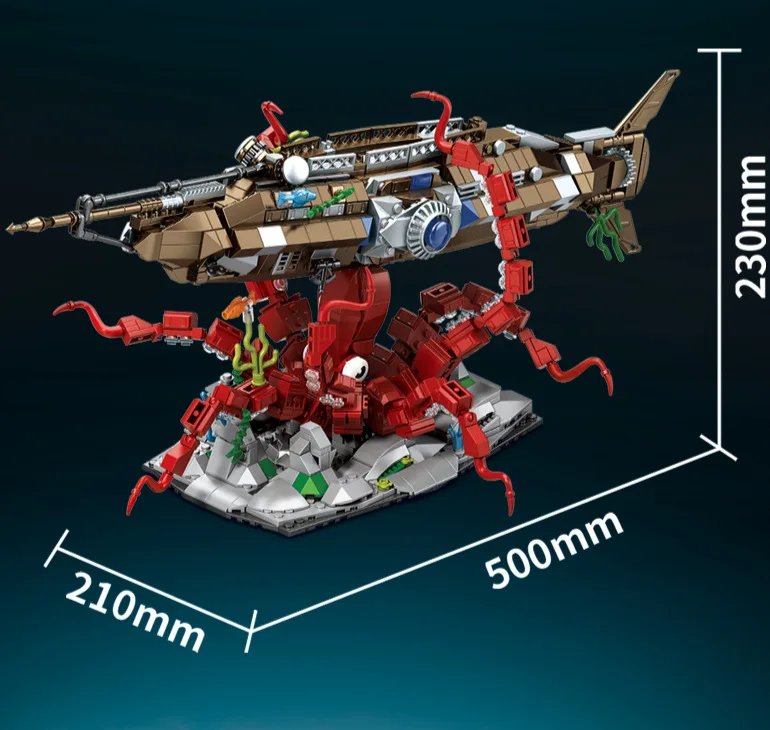 

Idea Movie Scenes MOC Building Block Octopus Nautilus Submarine Construction Sets Bricks Educational Toy Collection For Gifts
