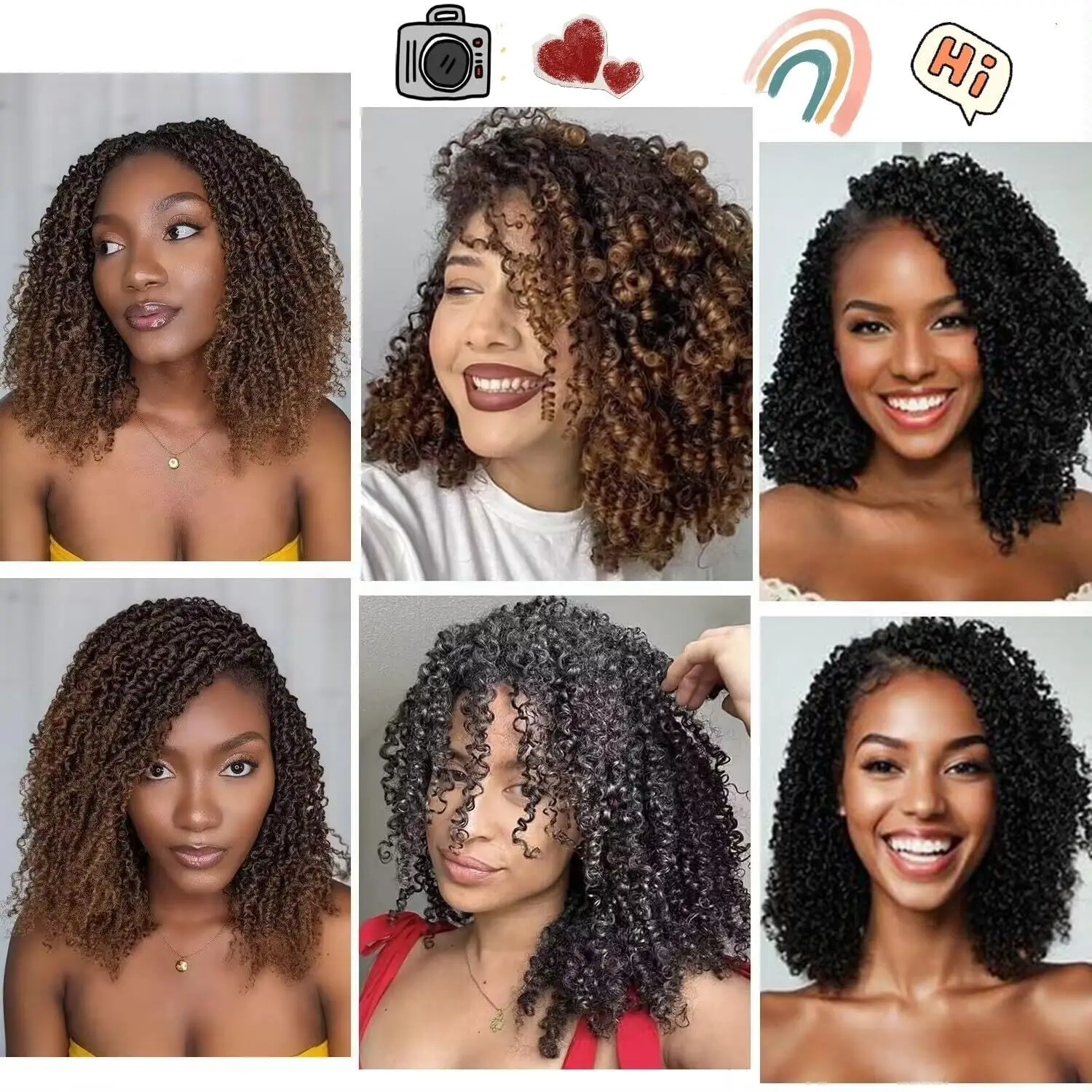 Yanky Twist Crochet Hair 12 Inch Pre Looped Mini Twist Yankee Twist Micro Yaki Twist Synthetic Curly Crochet Hair Extensions