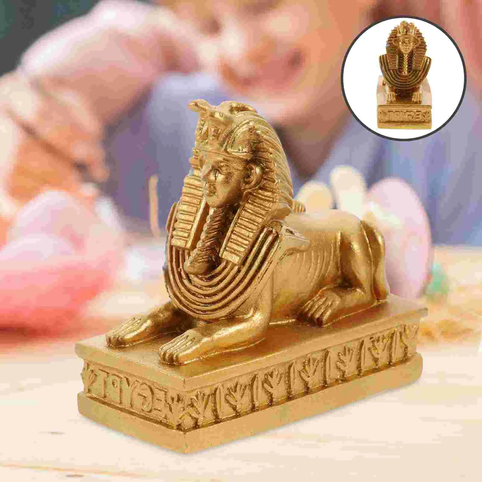 

Sphinx Shape Shelter Resin Lion Statue Aquarium Decor Fish Tank Hideout Office Desktop nament Sphinx Model