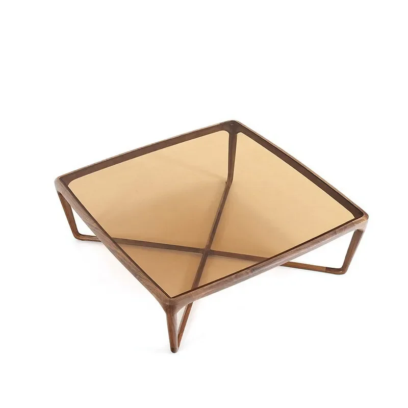 

North American black walnut simple solid wood coffee table modern light luxury Nordic style design tea table living room house