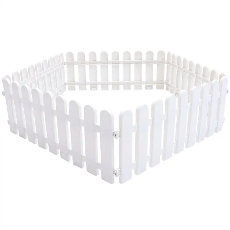 

5Pcs Garden Picket Fences Border Plastic DIY Fencing Decor Landscape Path Panels Fence Garden Yard Lawn Edging Flower Bed Decors