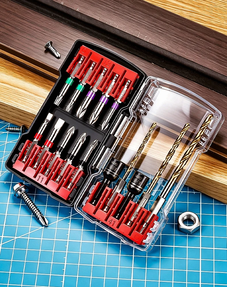 10/15/34PCS Impact Driver Bit Set Hex Shank Magnetic Screwdriver Socket Bits For Power Drill Wood Metal Home Tool Kit
