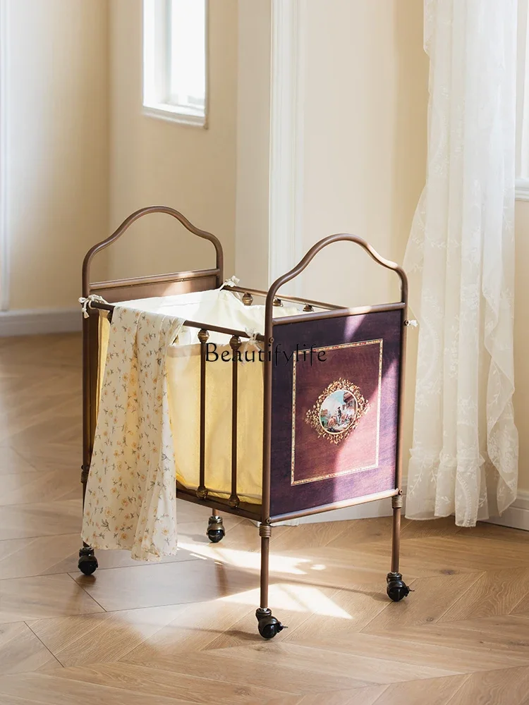 

FG40**Retro home light luxury removable dirty clothes basket bedroom home