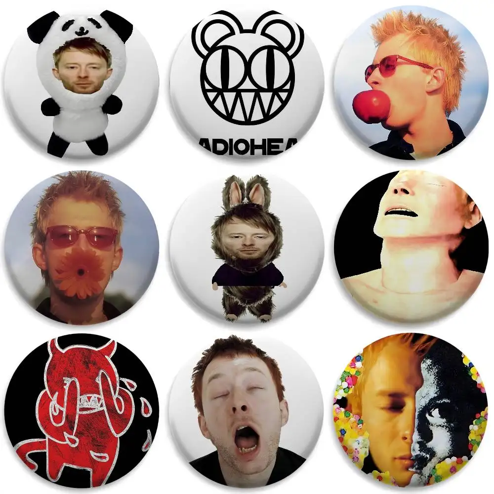 

British Rock Band R-Radiohead Badges Round Exquisite Badge Brooches Creative Pins for Clothes Hat Backpack Gift Accessories