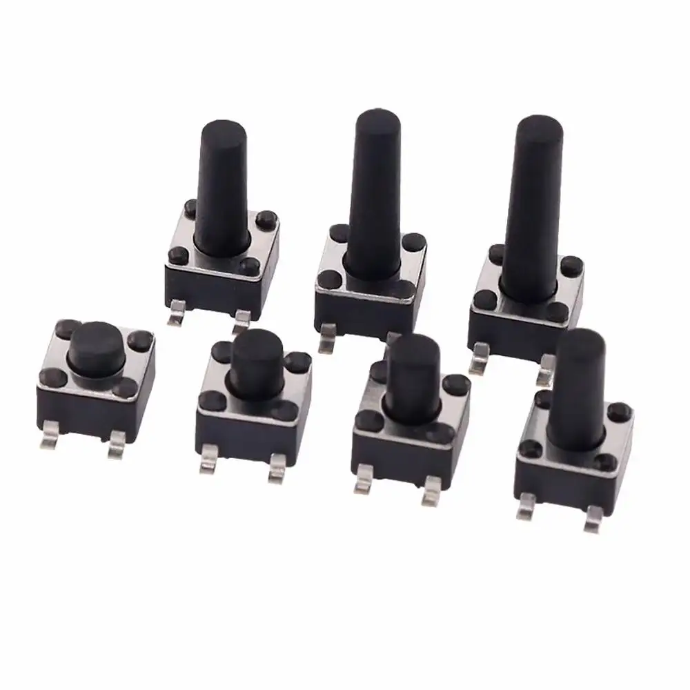 A roll Tactile Switch Momentary SMT Tactile tact Push Button Switch 6x6x4.3/5/5.5/6/7/8/9/10/11mm SMD 4PIN Mini Micro Switch 6*6