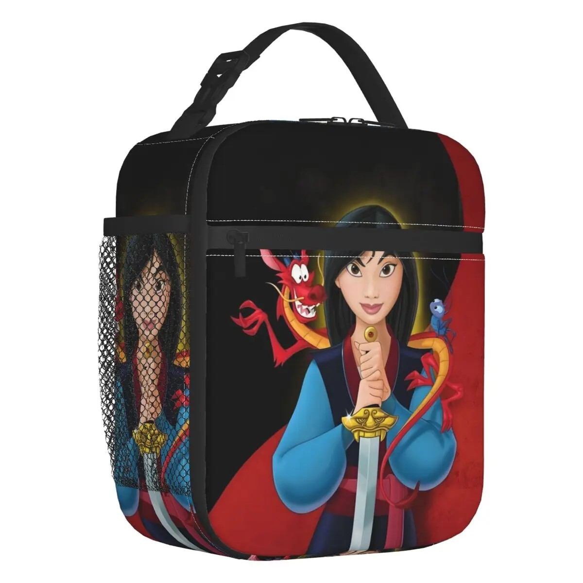 

Изготовленные на заказ модные изолированные сумки для обеда из мультфильма Мулан для женщин, многоразовый холодильник-холодильник «Храбрый герой», термобокс для бенто, детская школьная коробка