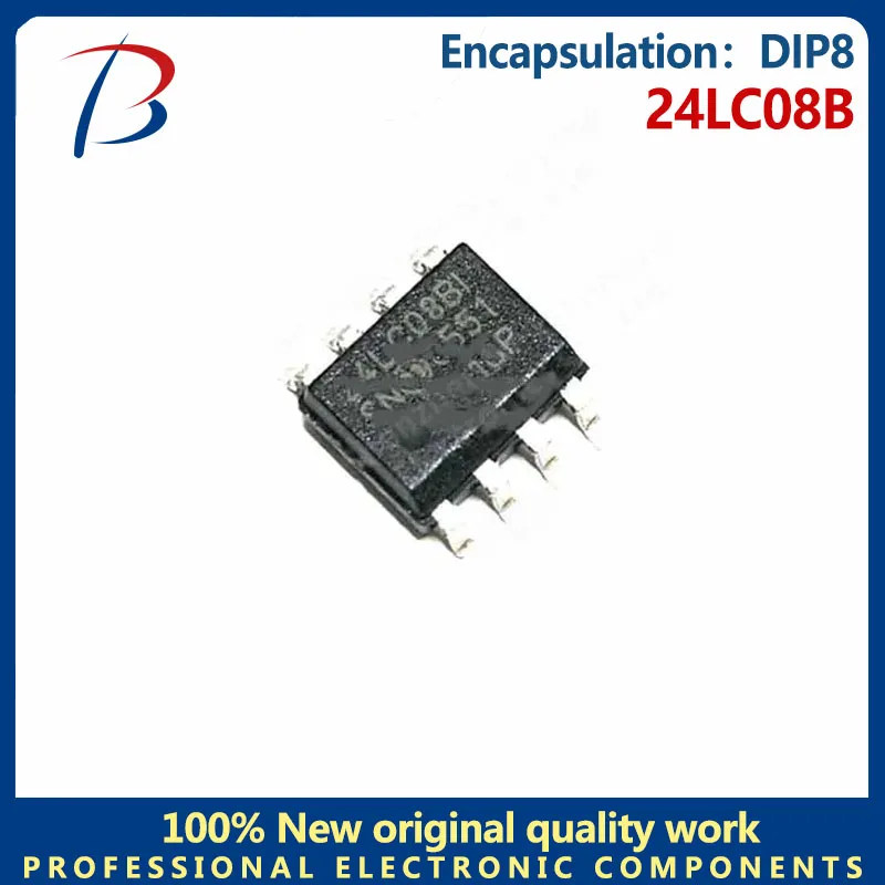 10 unidades 24LC08B en línea DIP8 chip de memoria de impresión de pantalla 24LC08B