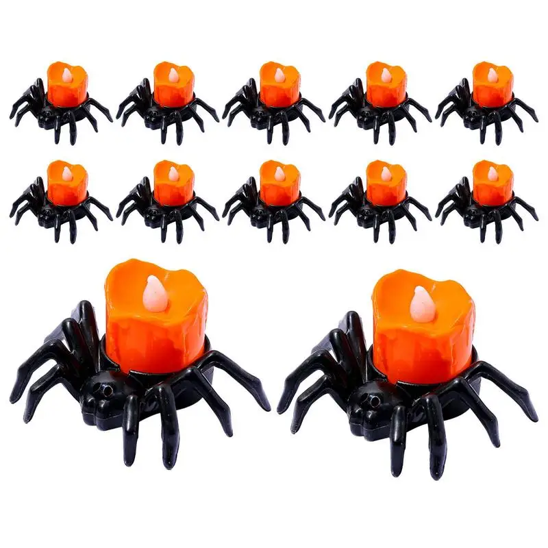 

Tealight Battery Operated 12pcs Creative Pumpkin Tealights Flameless Decorative Tealights Halloween Decorations Props For