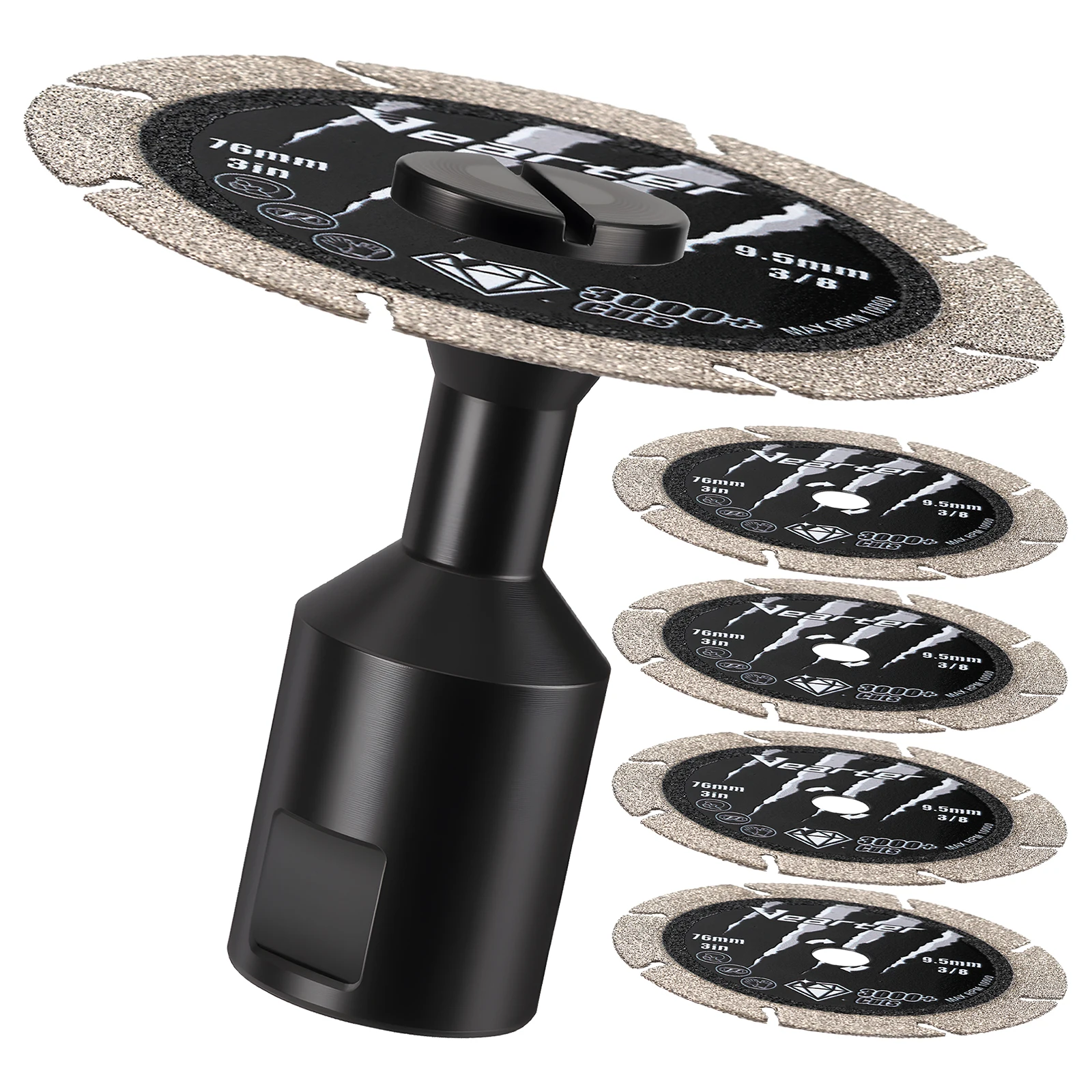Vearter 5Pack 76mm Diamond Cutting Wheel M14 Thread Arbor For Stainless Steel Iron Aluminum Metal Saw Blade Cut Grinder Disc