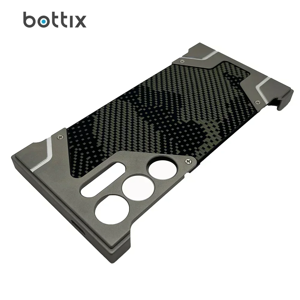bottix Camouflage Case For Samsung Galaxy S24 Ultra Cover Frameless Metal Alloy Armor S23 U Carbon Fiber Shell Built-in Magnet
