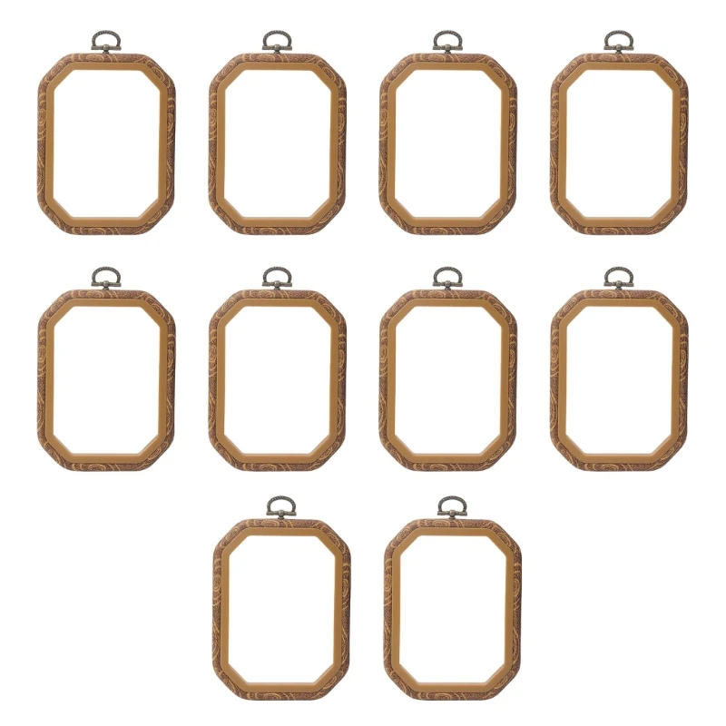 

10 Pcs Embroidery Hoop Adjustable Embroidery Frame Decorative Crosses Stitching Hoop for Needleworks Sewing Craft