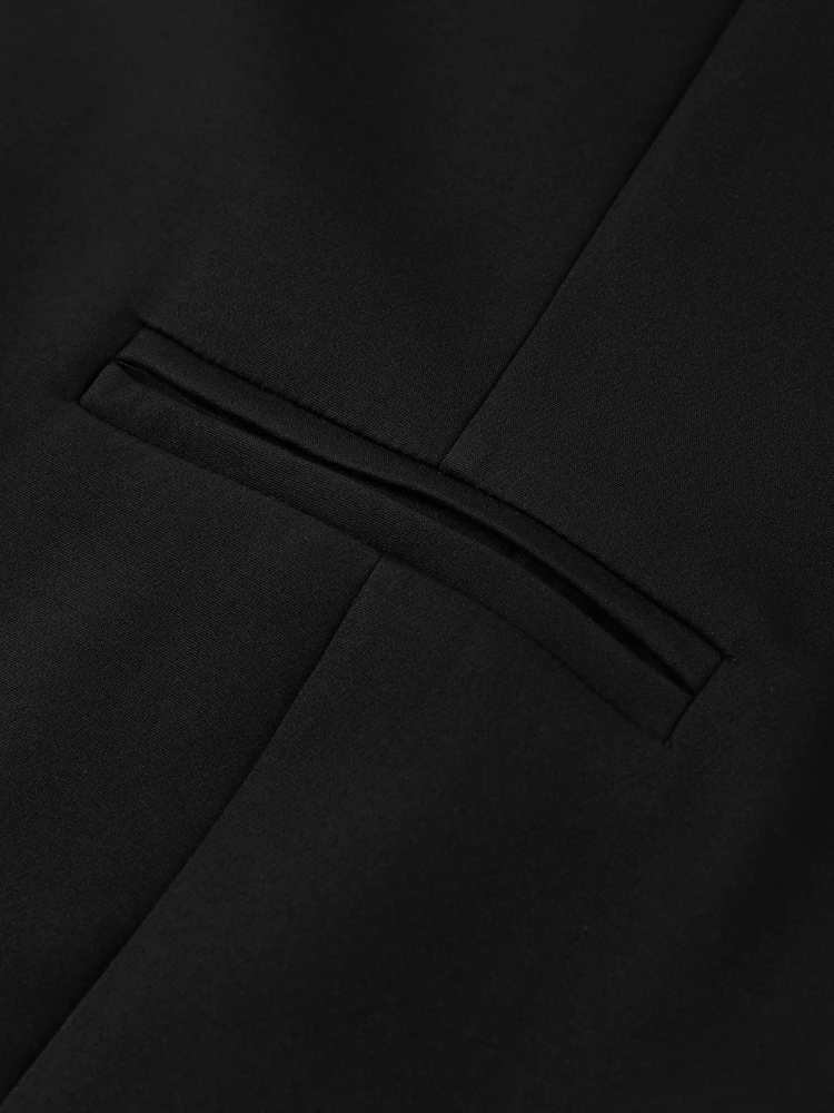 Robe courte élégante à manches bouffantes pour femmes, col rond, poches, Slim, noire, mode dame, robes de soirée, 2025