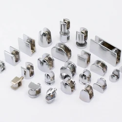4pcs Zinc Alloy Glass Clamp holder wood shelf support bracket Clip Furniture Hardware Accessories hand tool