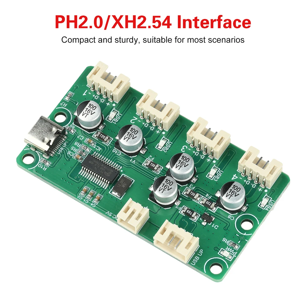 DC 5V 1-to-4-Port HUB Module USB 2.0 Hub Free Drive USB Splitter Electronic Development Expansion Board PH2.0 Interface