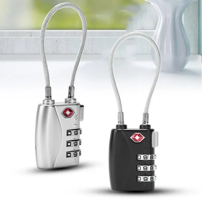 TSA Customs Lock Small 3 Digit Luggage Bag Zipper Code Lock Padlock TSA719 Password Changeable