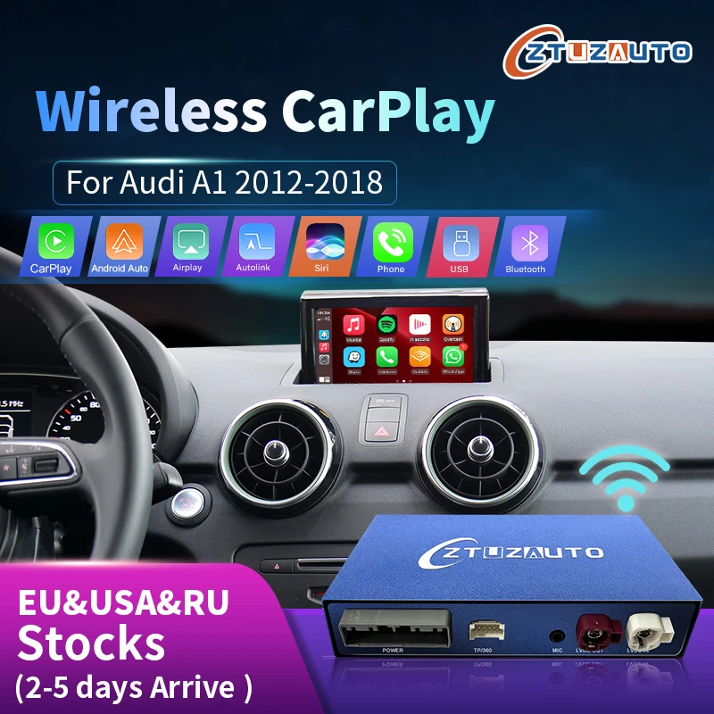 Wireless Apple CarPlay Android Auto Interface for Audi  A1 2011-2018, with Mirror Link AirPlay Navigation Car Play Functions