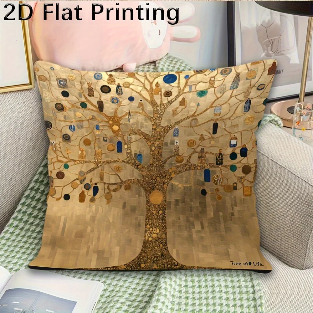 VIKAMA Life Tree Art Throw Cushion Set - Double-sided Printed for Living Room Sofa Pillows, Bedroom Pillows, Home Decor