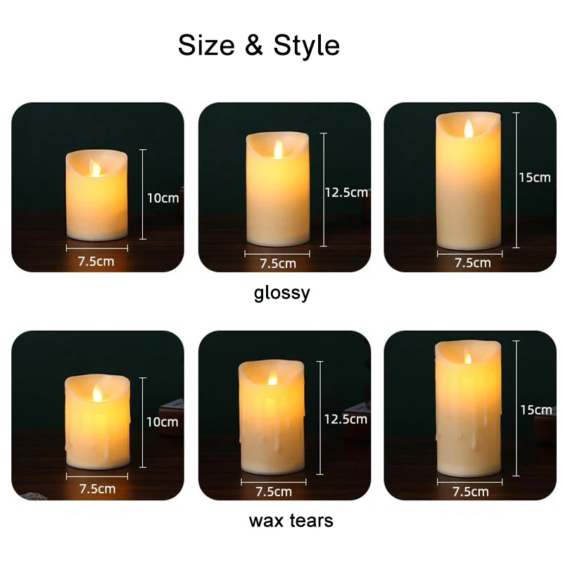 Simulation Candle Flickering Flameless Plastic Safe LED Candle Light For Bar Party Home Festival Decoration With Remote Control