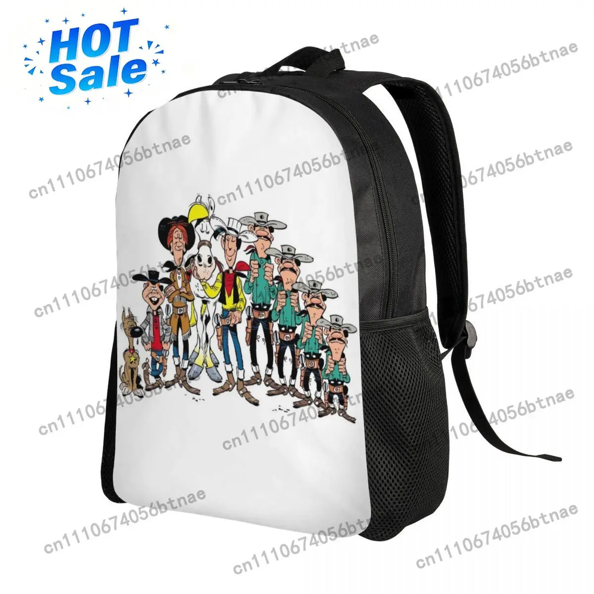 Custom Lucky Luke Characters Travel Backpack Men Women School Computer Bookbag Cartoon Comics College Student Daypack Bags
