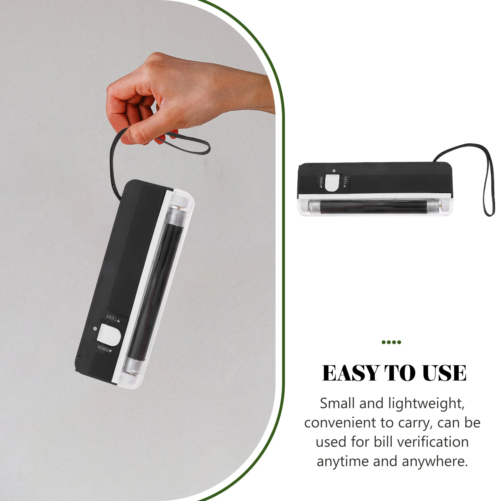 Mini Currency Portable Counterfeit Bill Checker Flashlight Built- Travel Daily Use Small Cash Detecting Device