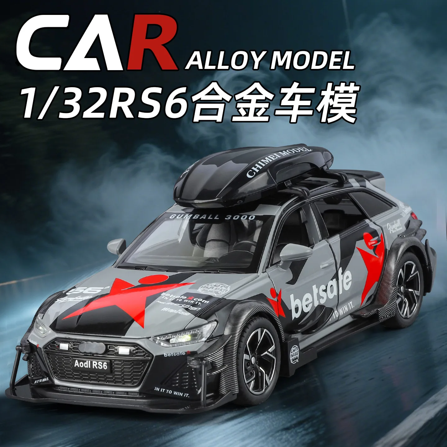 1/32 Audi RS6 Veicoli Modificati Modello di Auto Giocattoli In Lega Pressofusa Con Tirare Indietro Luce e Suono Modello di Auto Ragazzi Regali Per I Bambini