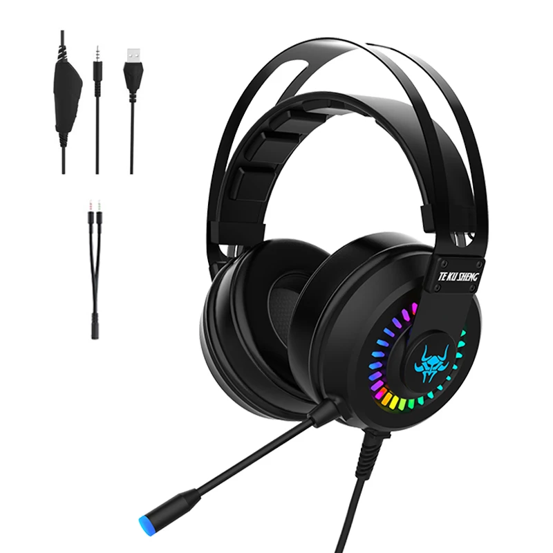 

RGB 7.1 High Quality Wired Headphones PC Gaming Headset with Microphone Noise Canceling Headset USB 3.5 mm Jack for PS4 PS5 XBox