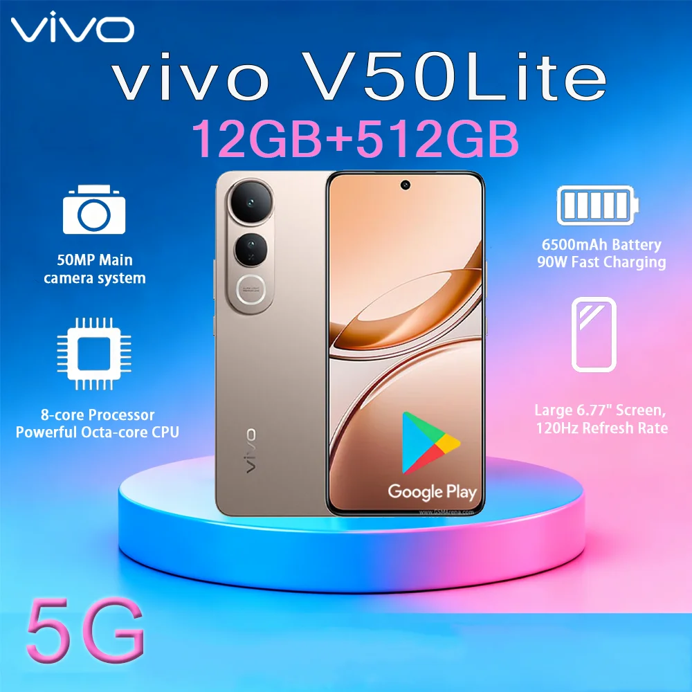 Vivo V50 Lite 5G: 12GB/512GB, 120Hz Display, 6500mAh Battery Phone
