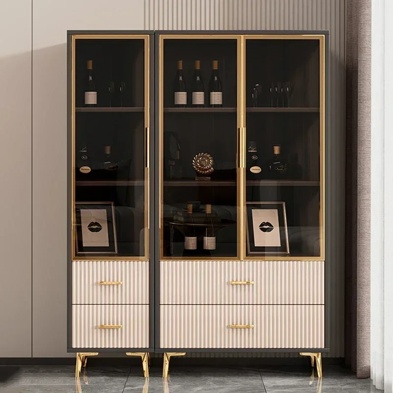 Showcase Glass Wine Cabinets Rack Cellar Storage Liquor Bar Wine Cabinet Living Room Shelf Bar Furniture