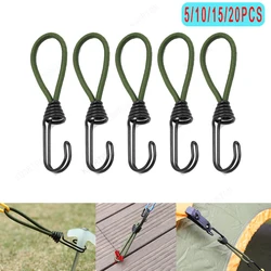 5/10pcs 15cm Tent Elastic Rope Cord with Hook Camping Tent Fixation Elastic Stretch Rope Outdoor Accessories