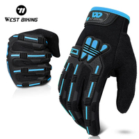 WEST BIKING Mechanical Gloves Full Fingers Shockproof Sports Windproof MTB Bicycle Mittens Unisex Touch Screen Cycling Gloves