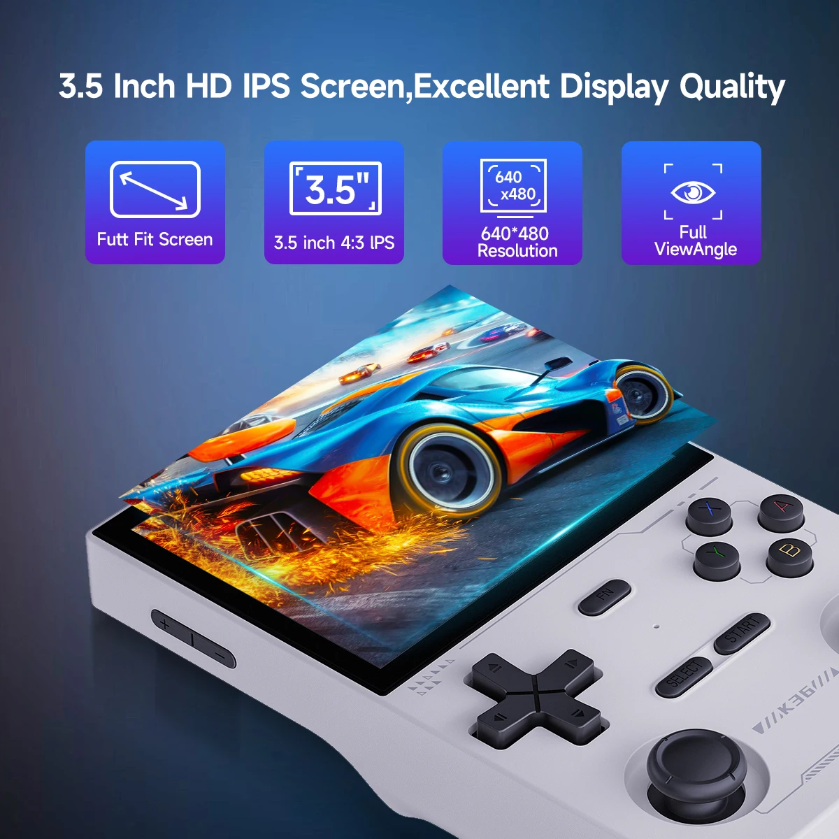 وحدة تحكم ألعاب محمولة Magcubic K36 مقاس 3.5 بوصة IPS 500nit 16000+ محاكي ألعاب لألعاب PS1/PSP/DC/N64/SS المحمولة الكلاسيكية الصغيرة