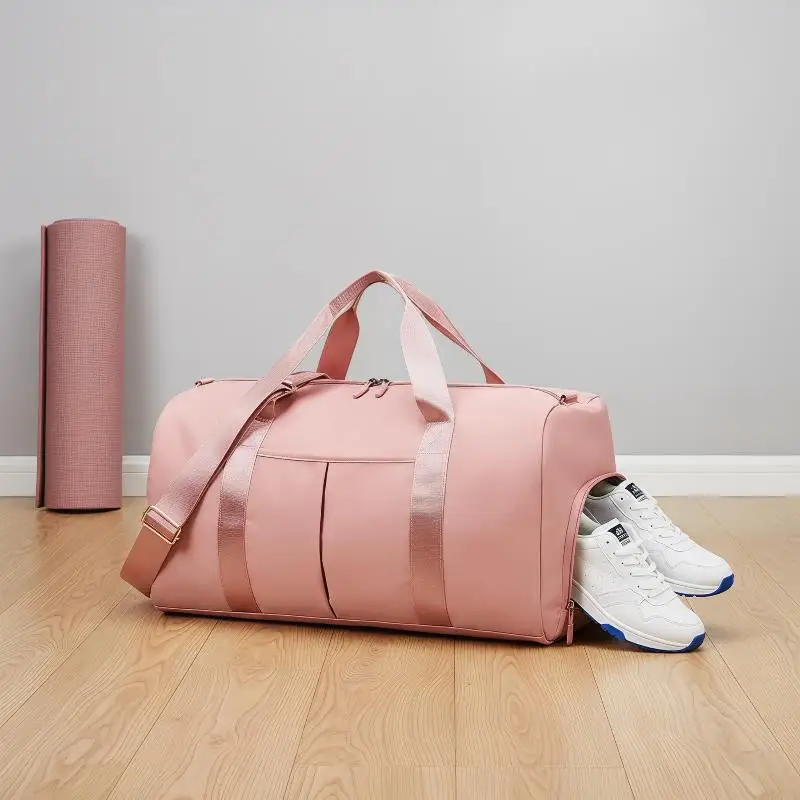 Gym Bag With Shoe Compartment And Wet Bag Airplane Travel Duffel Bag Sports Fitness Tote Bag For Swimming Yoga