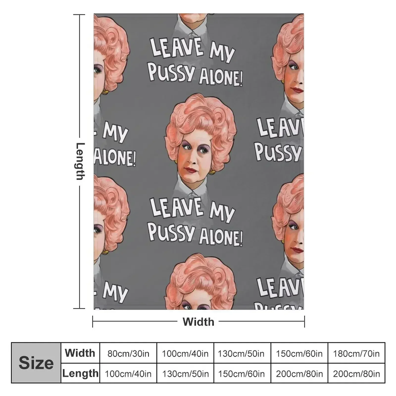 Mrs Slocombe - leave my pussy alone! Throw Blanket couch cozy soft plush fuzzy picnic outdoor blanket