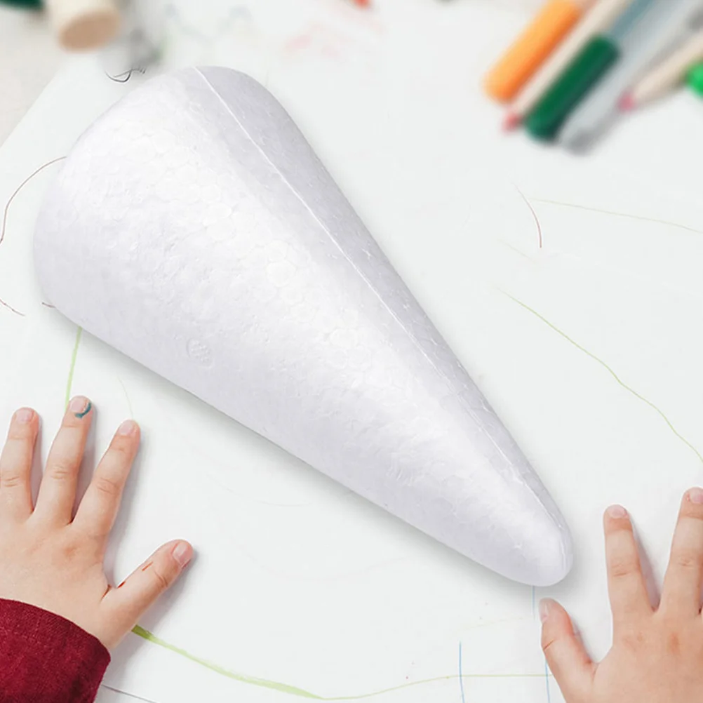 

12Pcs White Foam Cones for Children DIY Craft Projects Lightweight Cone Shaped Decorative Craft Supplies for Holiday Event