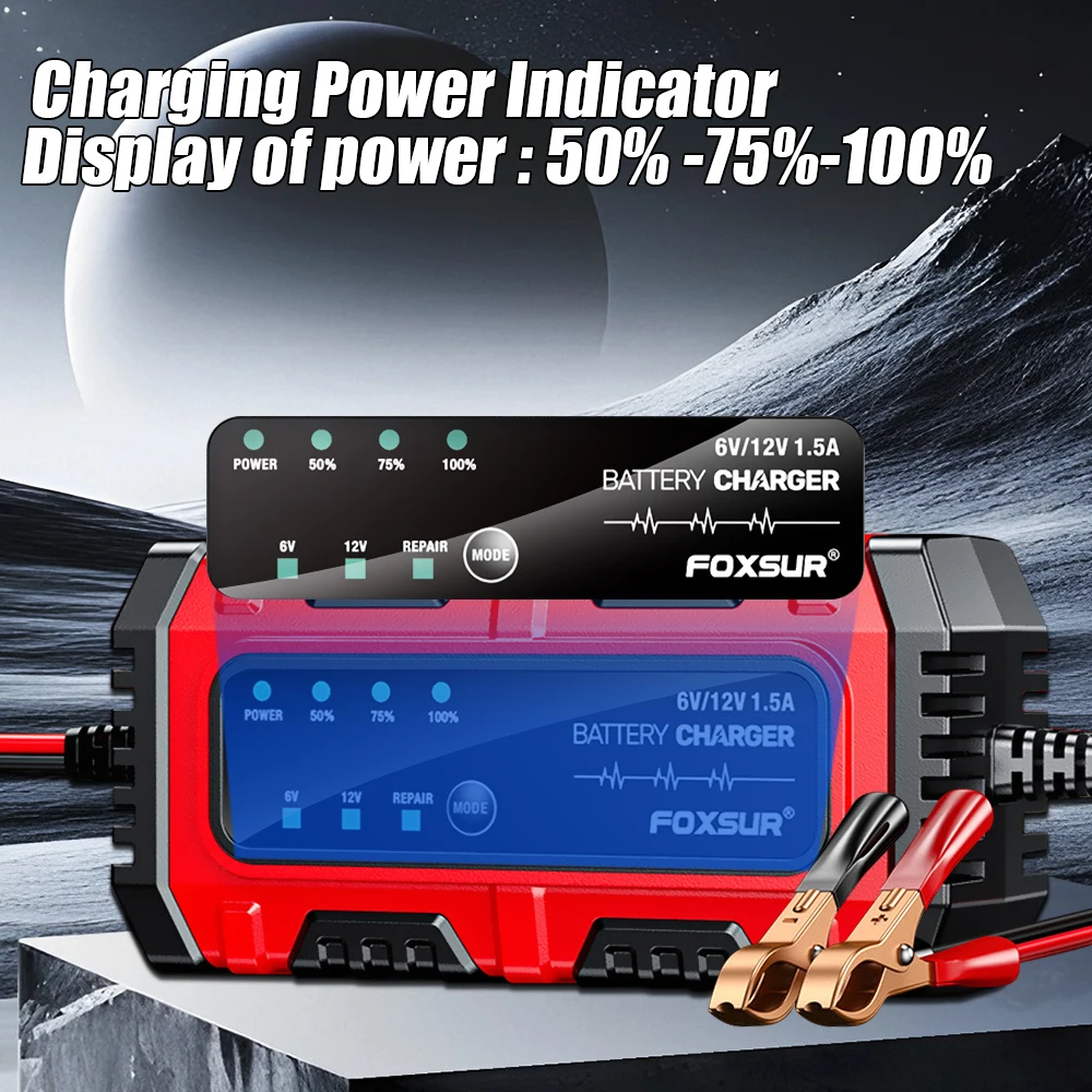 25W 6V 12V Motorcycle Battery Chargers Intelligent Pulse Repair Storage Cell Lead-Acid Battery Charge Automotive Battery Charger