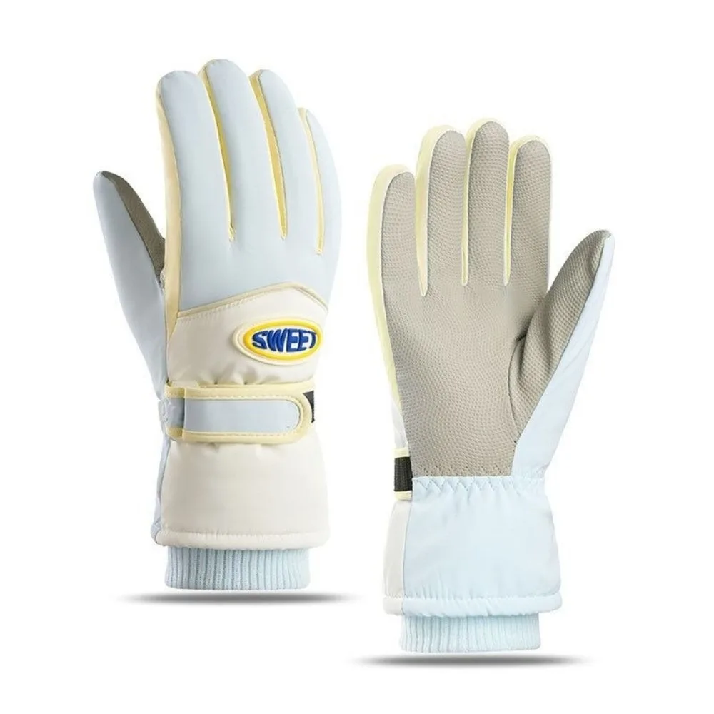 1 Pair Durable Full Finger Snowboard Gloves Soft Waterproof Skiing Gloves Lining Warm Keep Touch Screen Gloves Snowboard