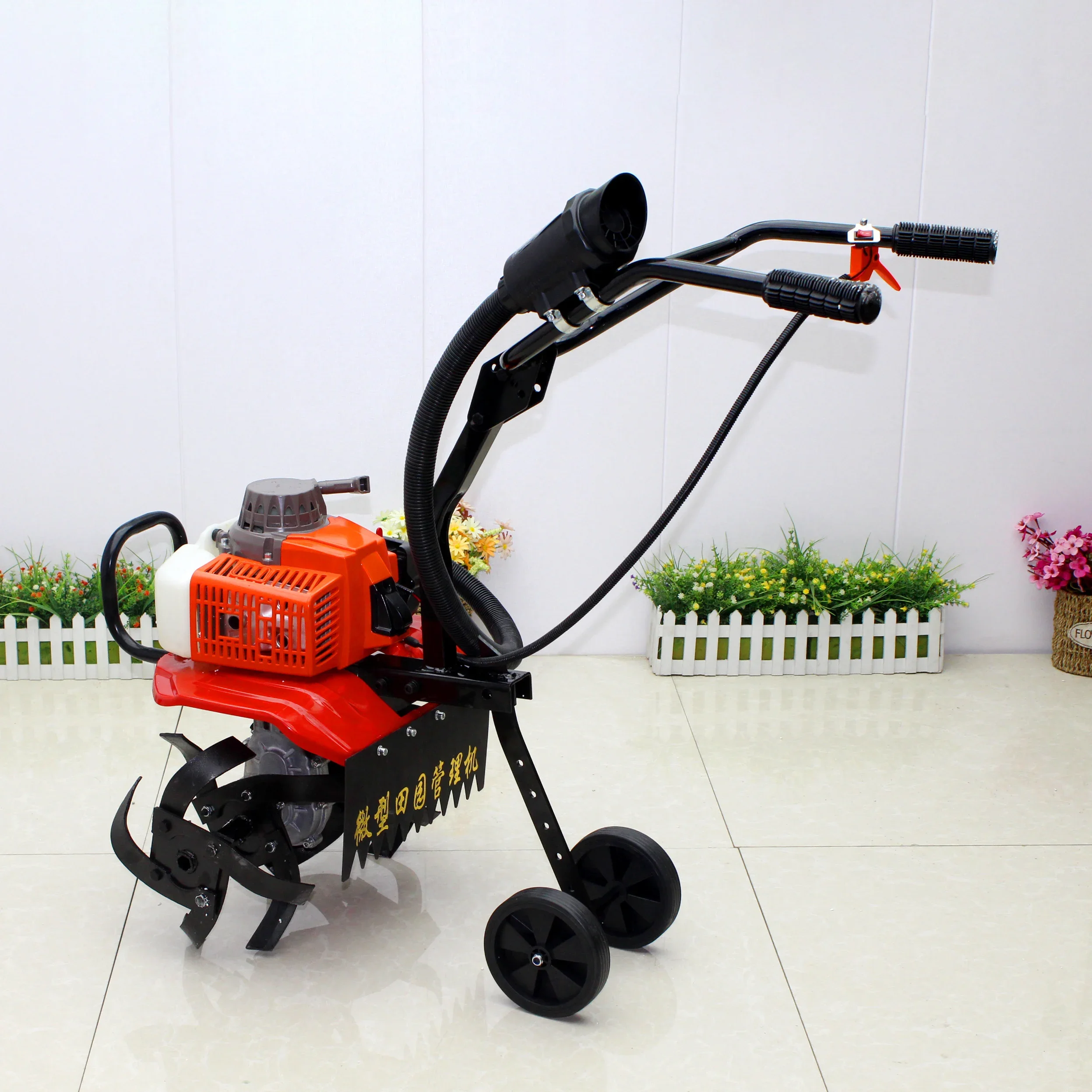 63CC Gasoline Rotary Tiller 1E48F Agricultural Garden Tools Multi-function Lawn Mower Two Stroke Micro Tillage Machine