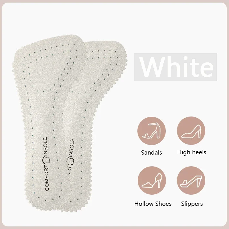 Summer Latex Cowhide Insoles Sandals High Heels Seven-point Pad Leather Half Pads Breathable Sweat-absorbing Deodorant for Woman