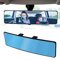 Car interior large field of view rear-view mirror anti-glare reversing auxiliary mirror Car modification wide-angle curved mirro
