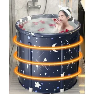 Large folding inflatable bathtub, portable PVC tub, folded bucket, adult bathtub, babies, children, bathroom, thickening, spa tubs for adults 8 Main Sales Bubble Bath - №8
