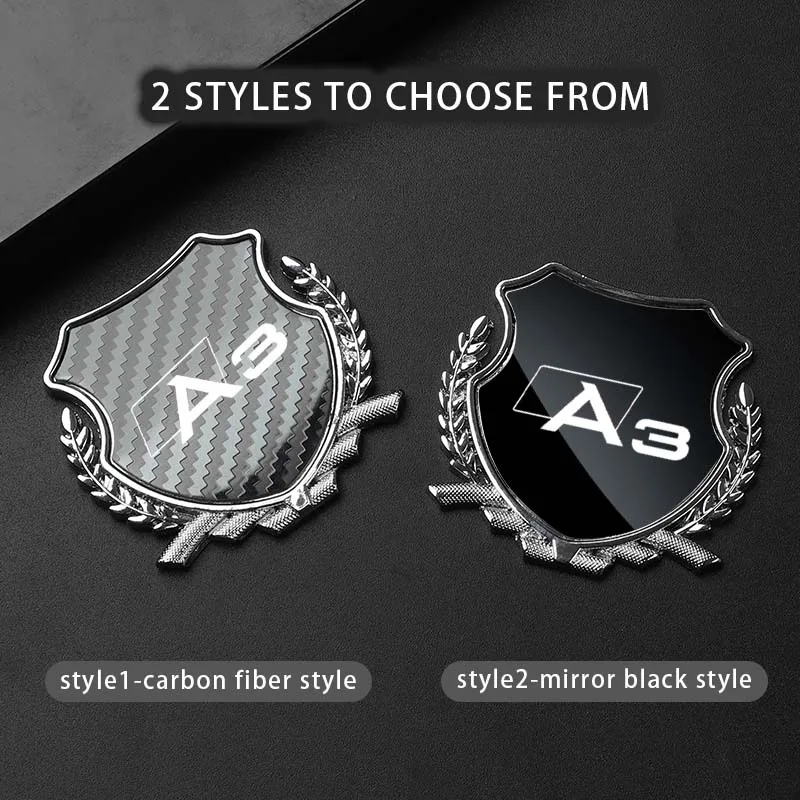 Car Side Modification Sign Triangular Metal Sticke For Audi A3 8P 8V Carplay S Line 2021 2024 Accessories Logo Badges interior