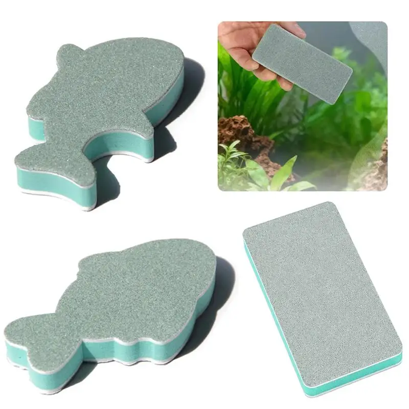 2/4 Pcs User-Friendly Double Sided Aquarium Sponge Brush Algae Remover Scrubber for Beginner Fish Keepers Use
